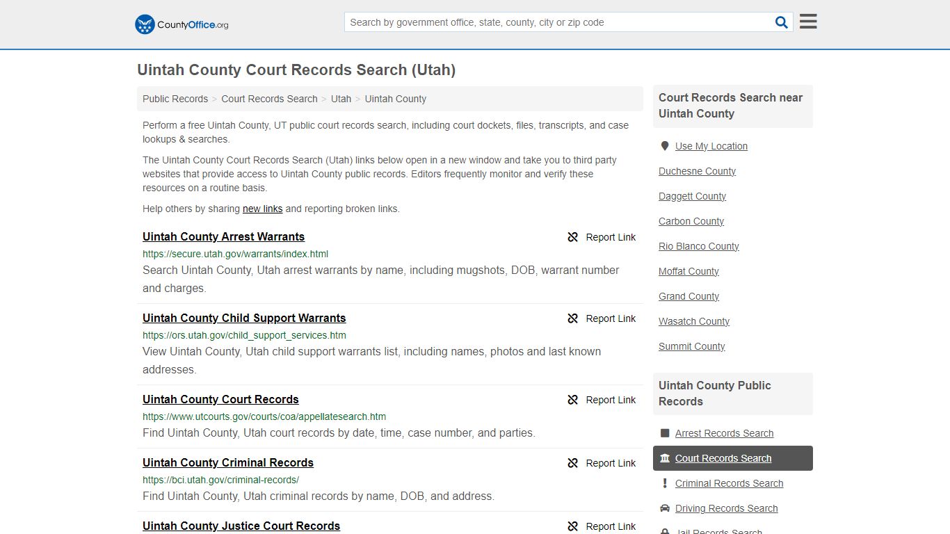Uintah County Court Records Search (Utah) - County Office