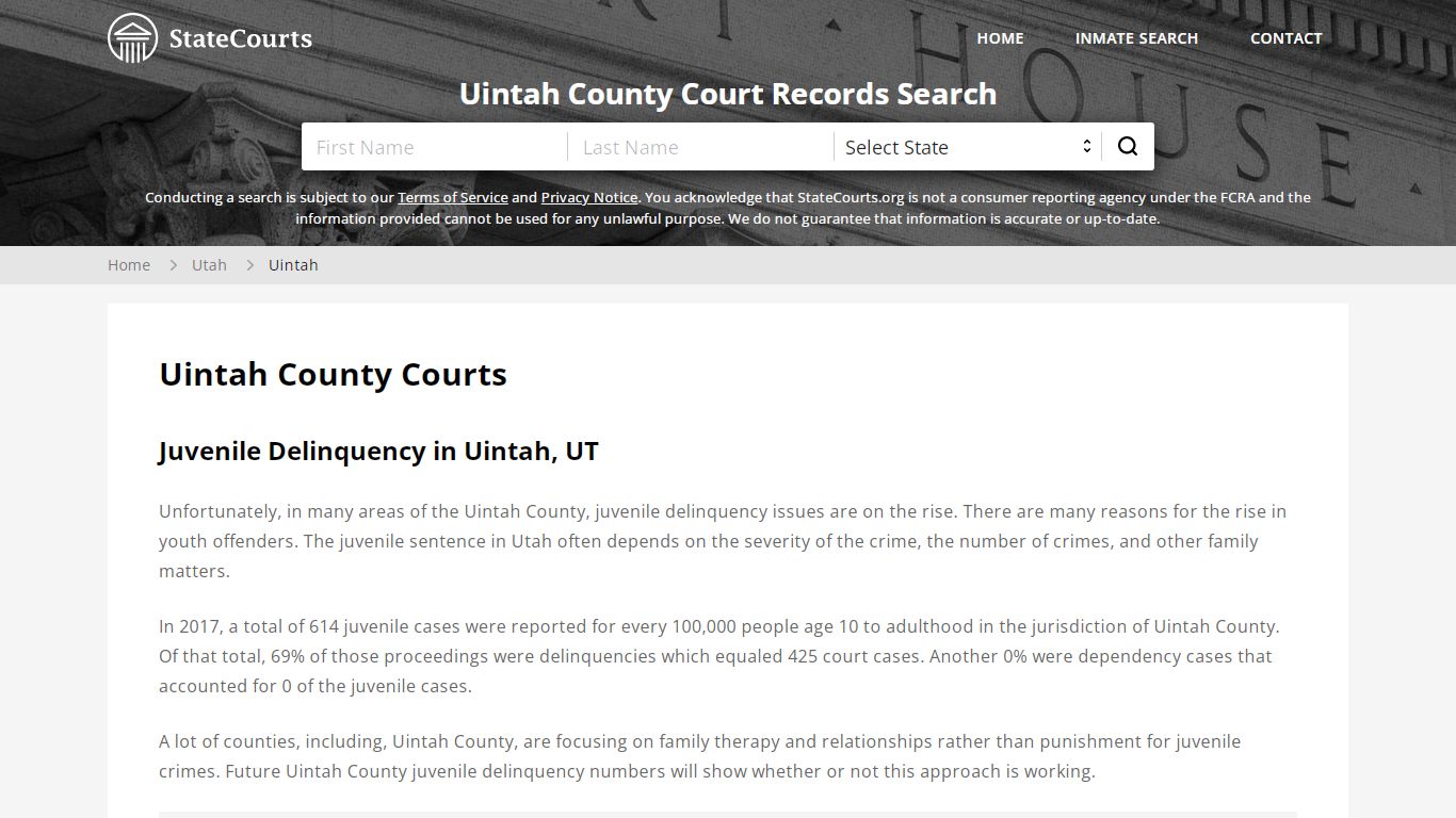 Uintah County, UT Courts - Records & Cases - StateCourts